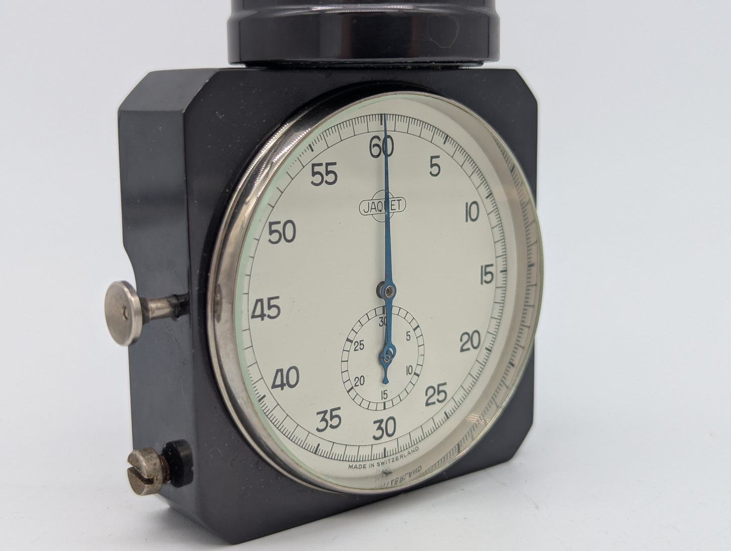 Jaquet Industriestoppuhr Schweiz Mechanischer Zeitmesser Labor Technik Vintage