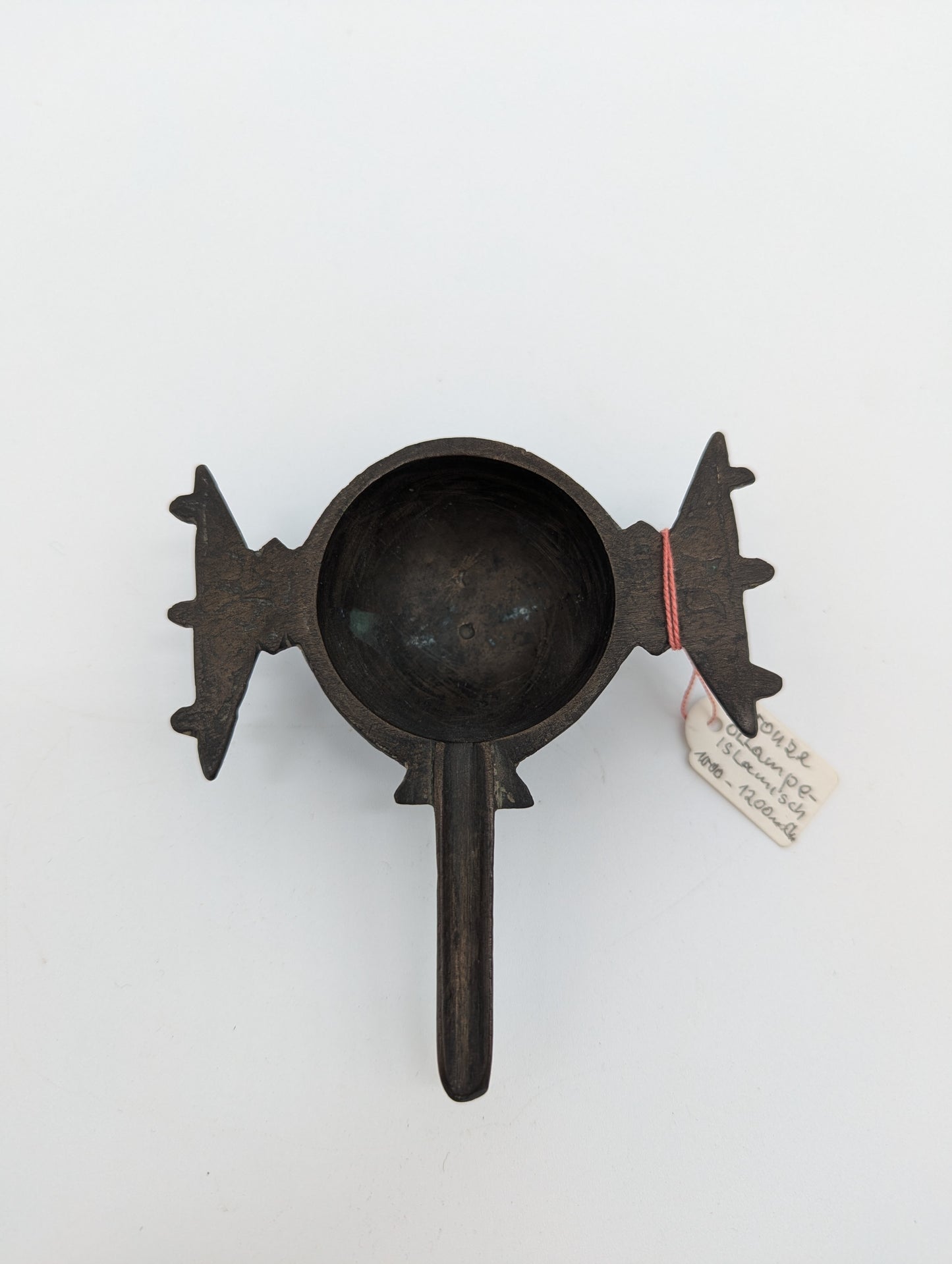 Antike islamische Bronze Öllampe 11 Jh. Mittelalterliche Lampe