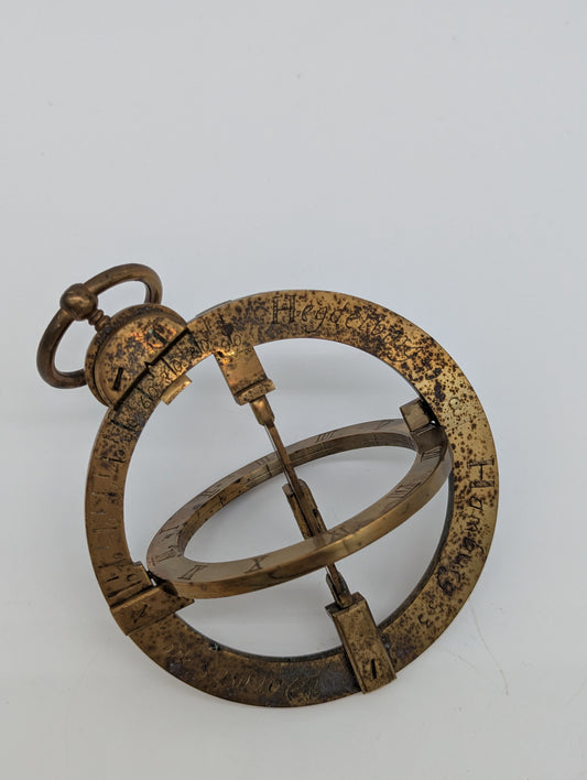Ringsonnenuhr Messing Astronomisches Navigationsinstrument Vintage Dekoration