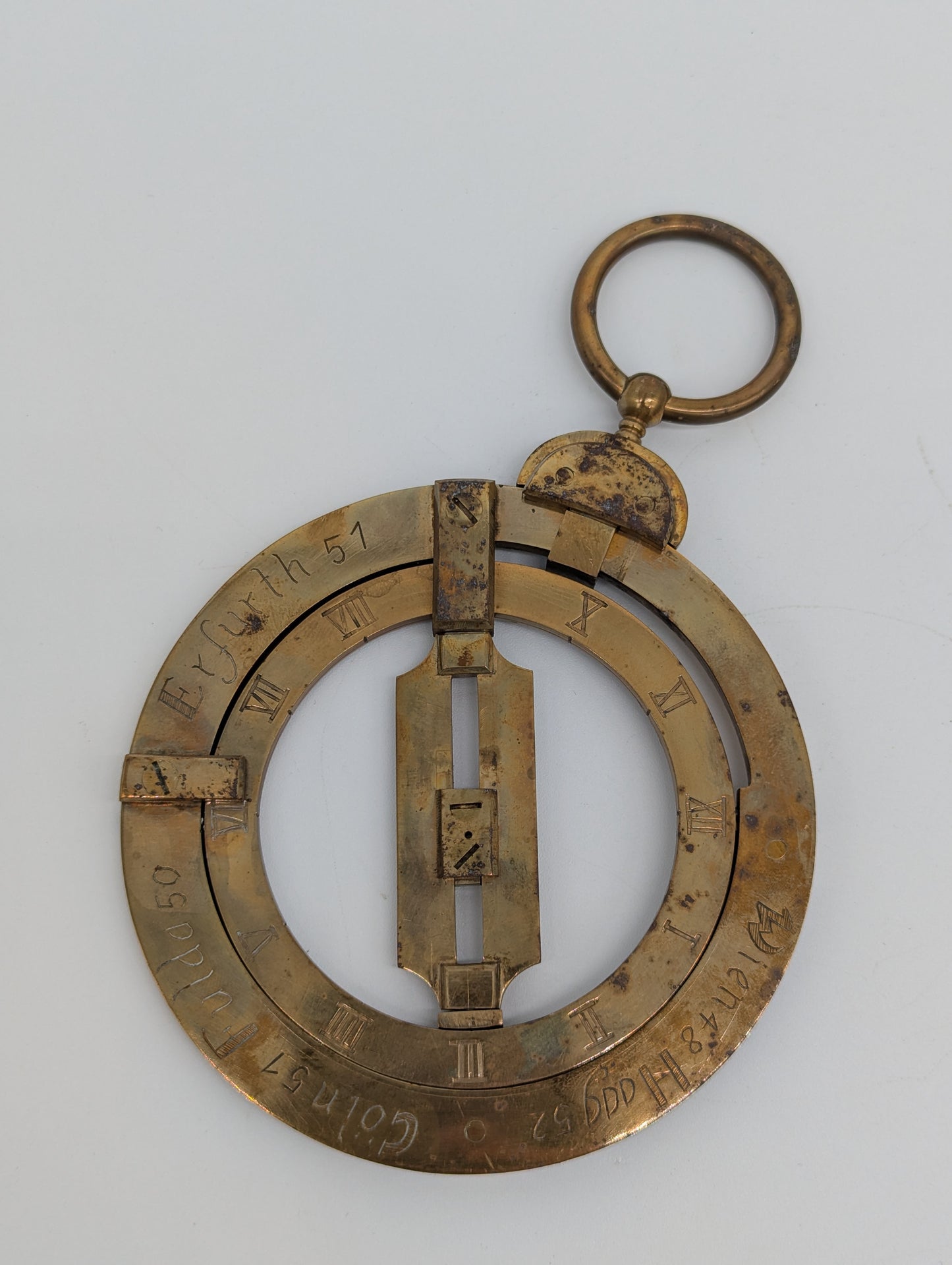 Ringsonnenuhr Messing Astronomisches Navigationsinstrument Vintage Dekoration
