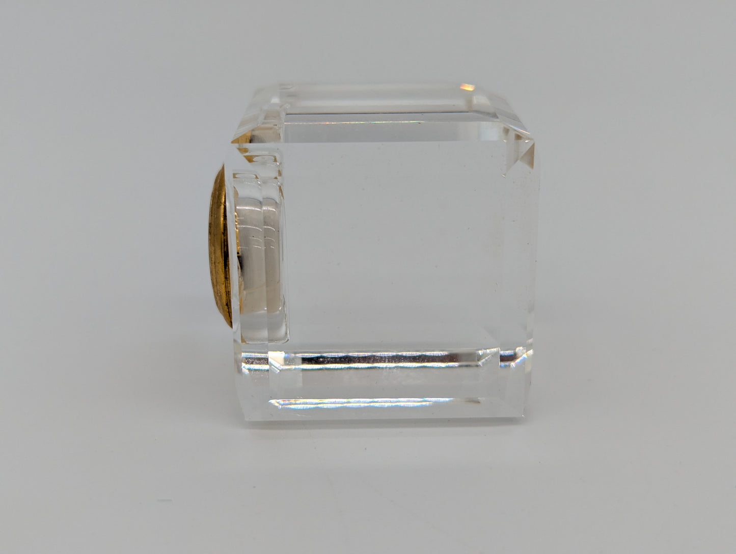 Tischuhr aus Acrylglas mit Goldoptik Quartz Uhr Vintage Dekoration