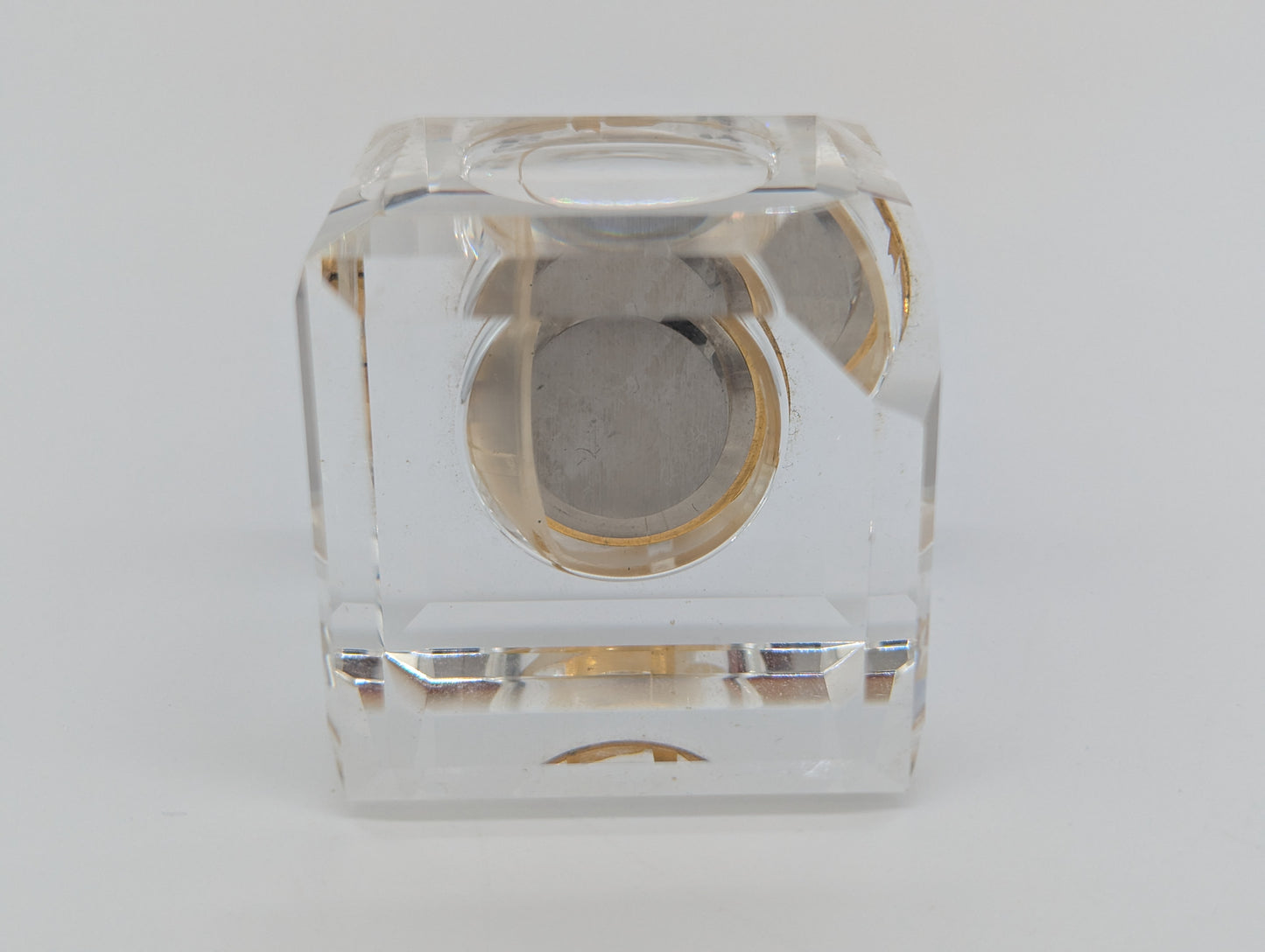 Tischuhr aus Acrylglas mit Goldoptik Quartz Uhr Vintage Dekoration