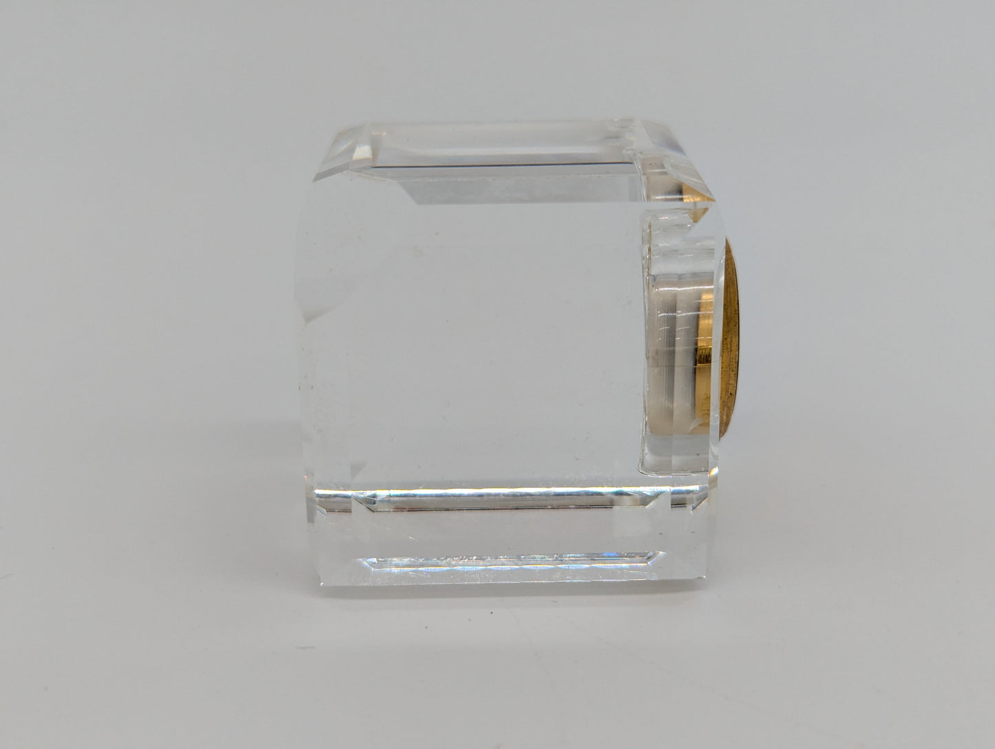 Tischuhr aus Acrylglas mit Goldoptik Quartz Uhr Vintage Dekoration