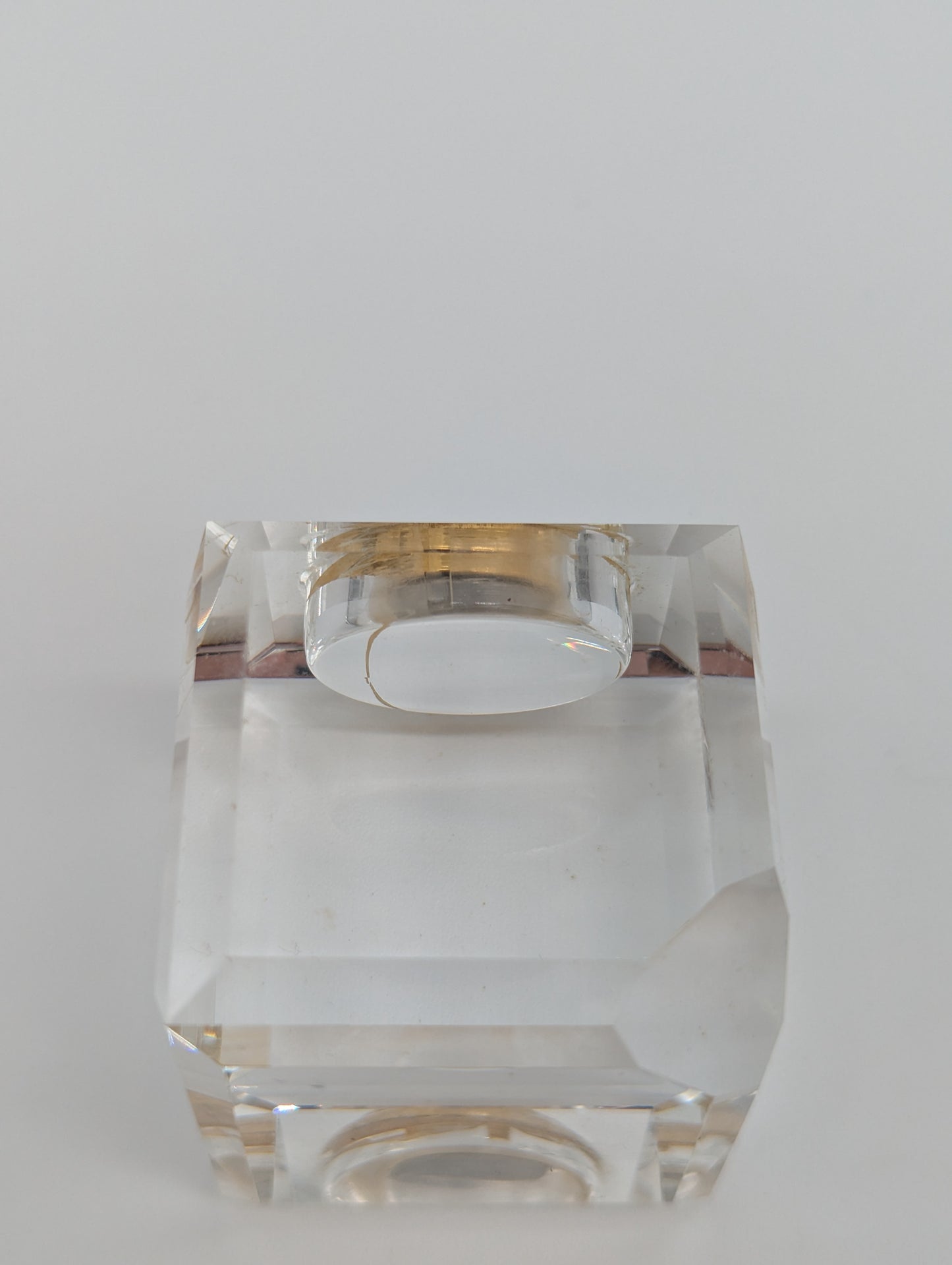 Tischuhr aus Acrylglas mit Goldoptik Quartz Uhr Vintage Dekoration