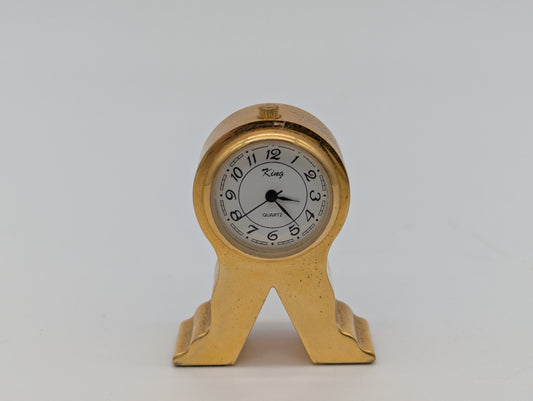 Miniatur Tischuhr Goldoptik King Quartz Uhr Dekoration Vintage