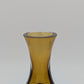 Finnische Designer Glasvase Braun Klarglas mit Gravur Vintage Design
