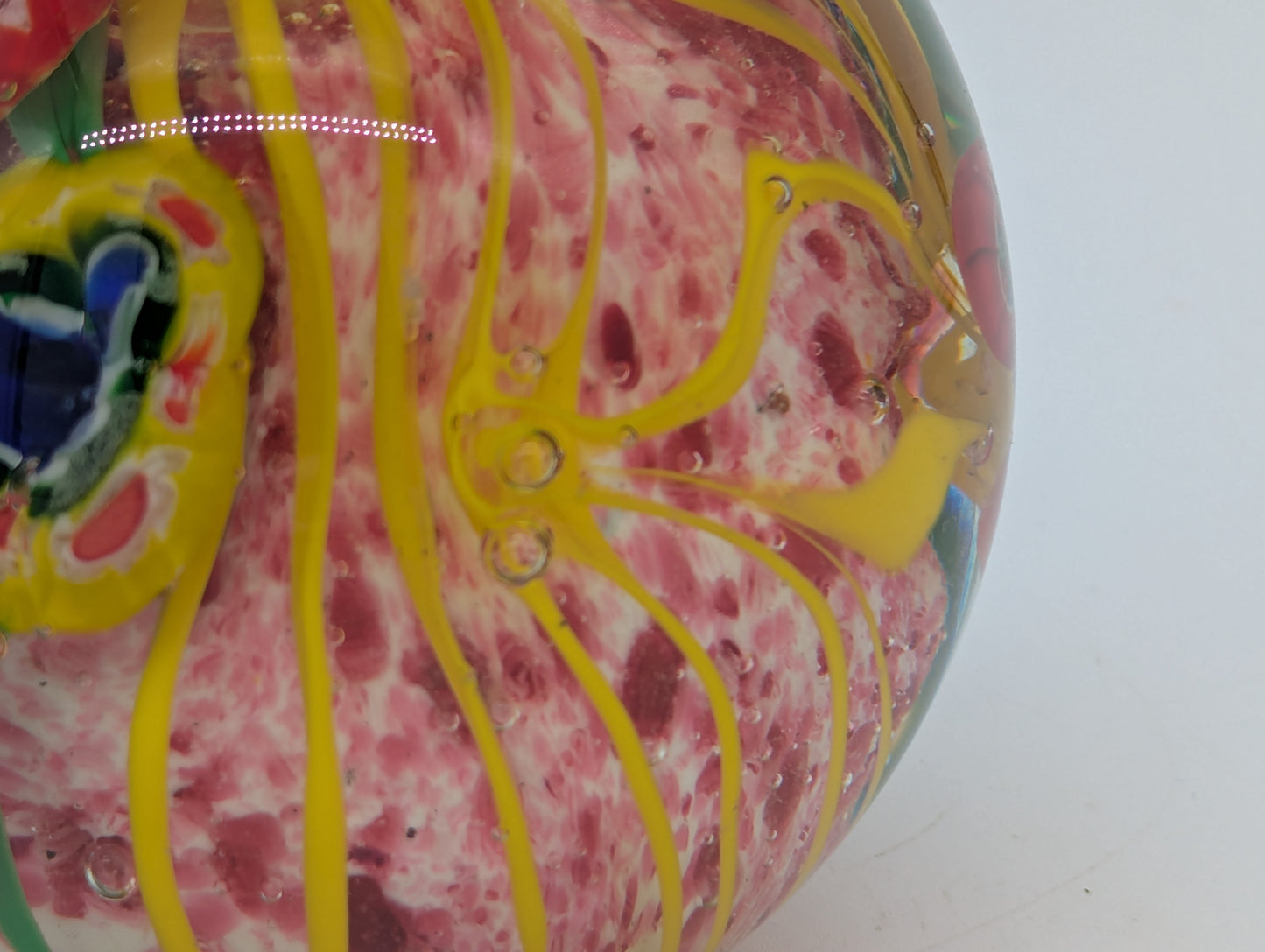 Murano Glas Briefbeschwerer Millefiori Handarbeit Blumendesign