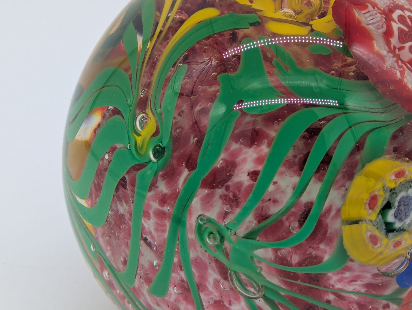 Murano Glas Briefbeschwerer Millefiori Handarbeit Blumendesign