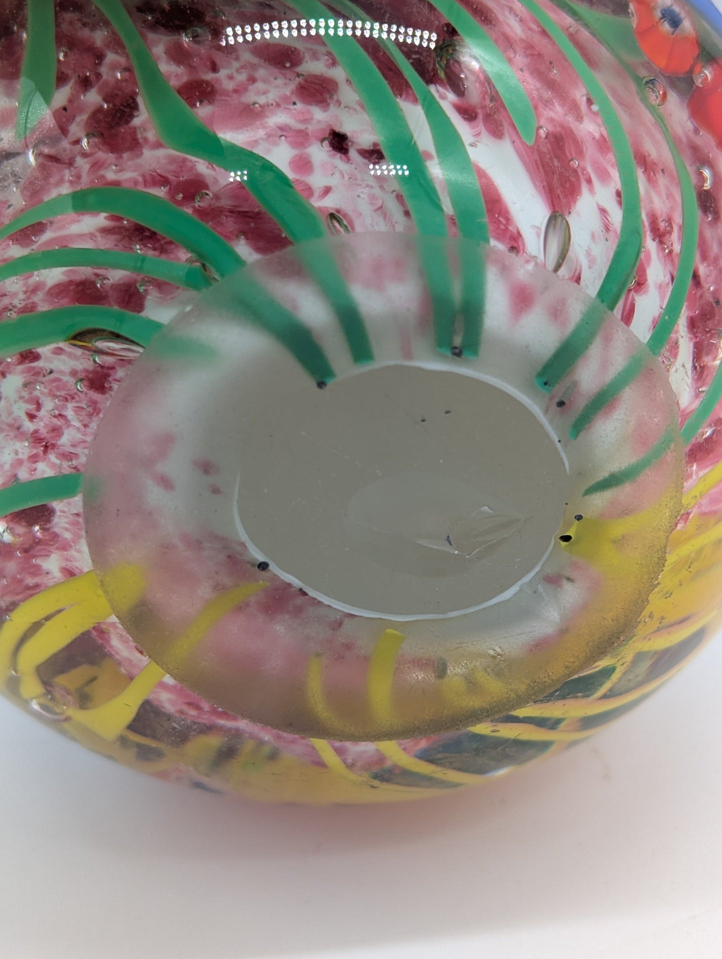 Murano Glas Briefbeschwerer Millefiori Handarbeit Blumendesign