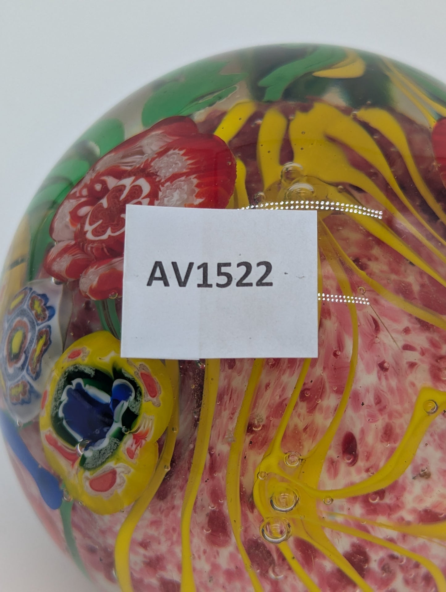 Murano Glas Briefbeschwerer Millefiori Handarbeit Blumendesign