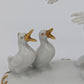Gerold Porzellanfigur Kind mit Enten Weißporzellan Gold Akzente