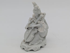 Aelteste Volkstedt Porzellanfigur Dame mit Cello Spitzenporzellan Figur