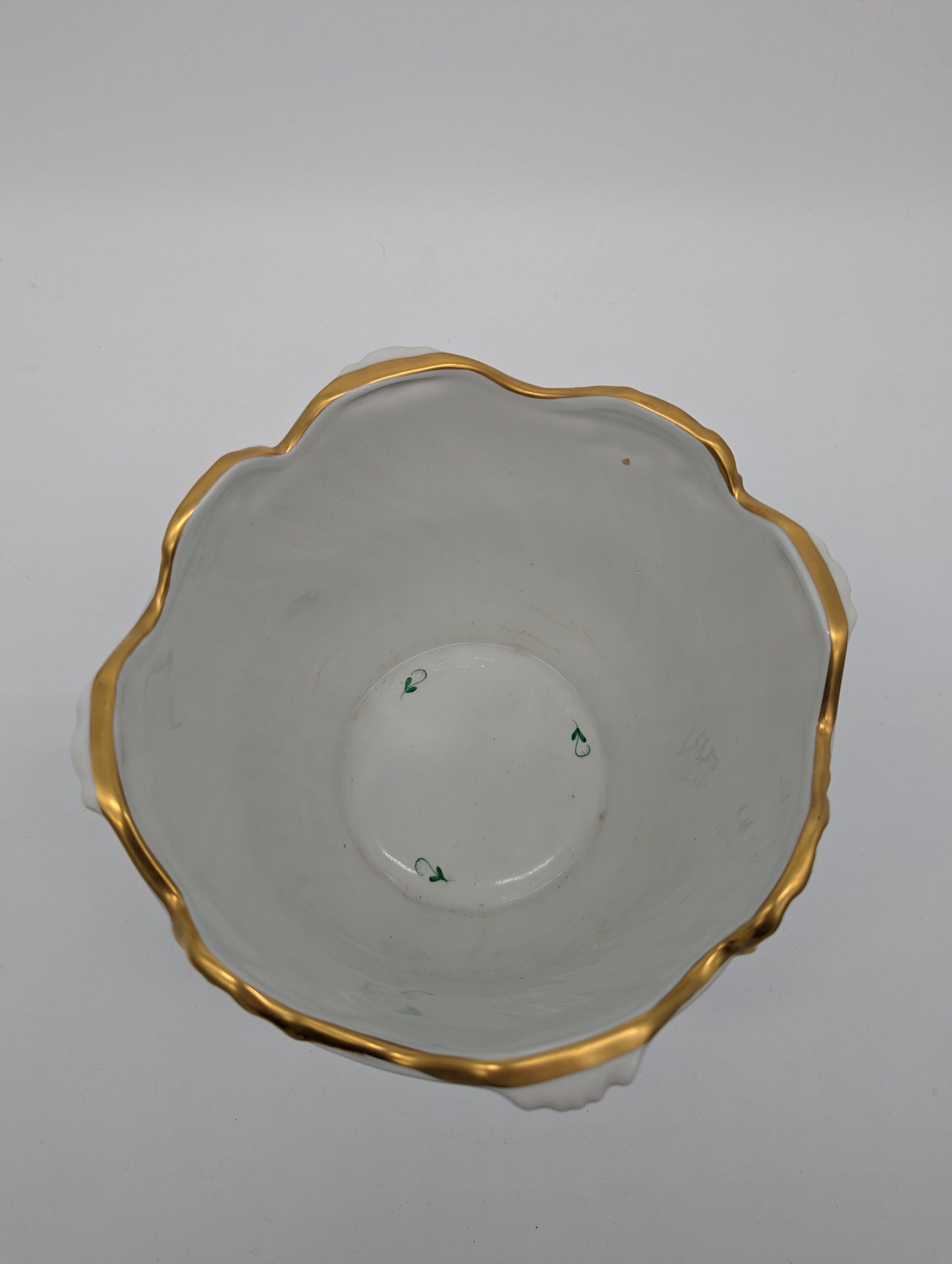 Herend Porzellan Übertopf Apponyi Grün Handbemalt mit Goldrand