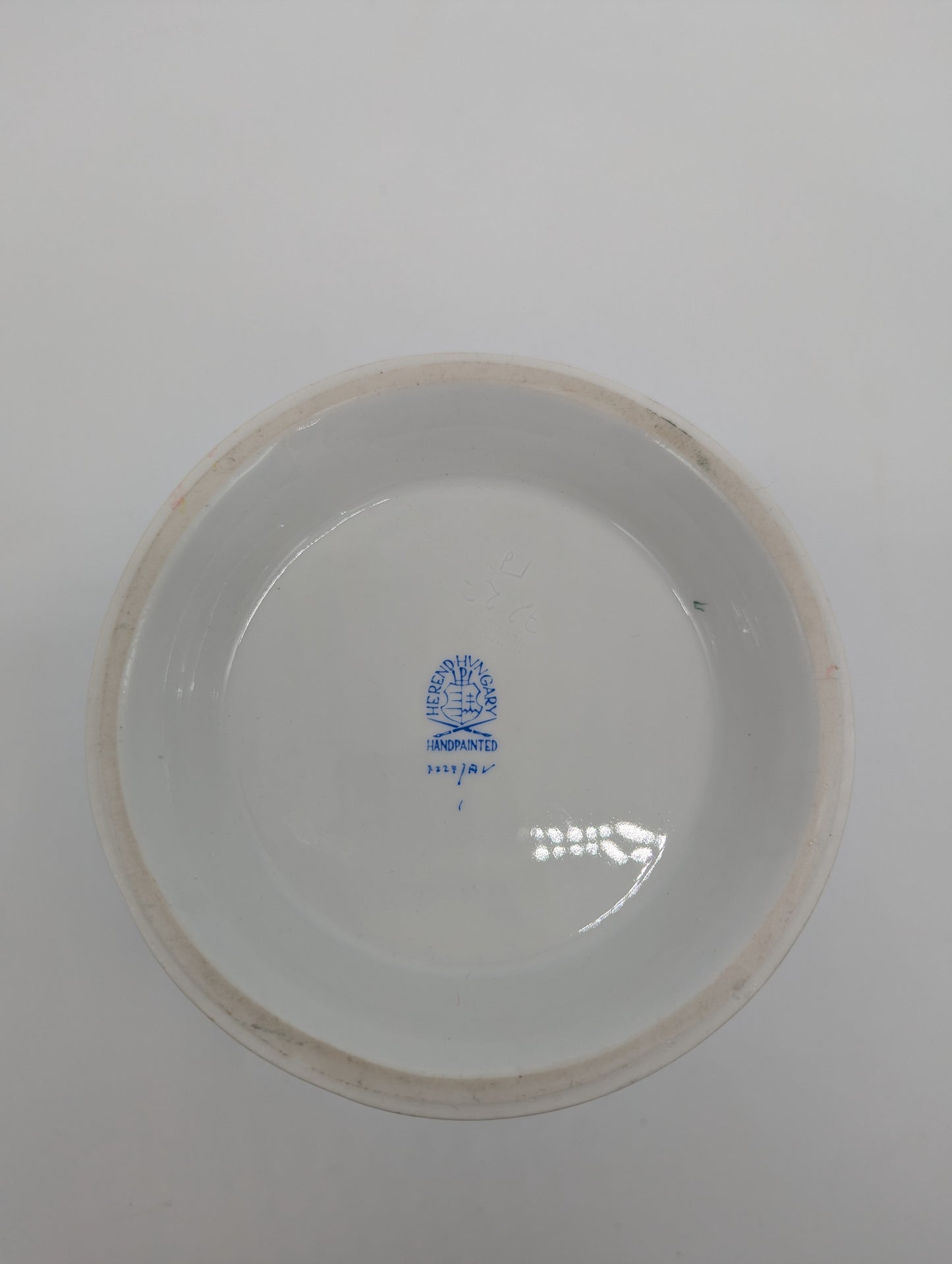 Herend Porzellan Übertopf Apponyi Grün Handbemalt mit Goldrand