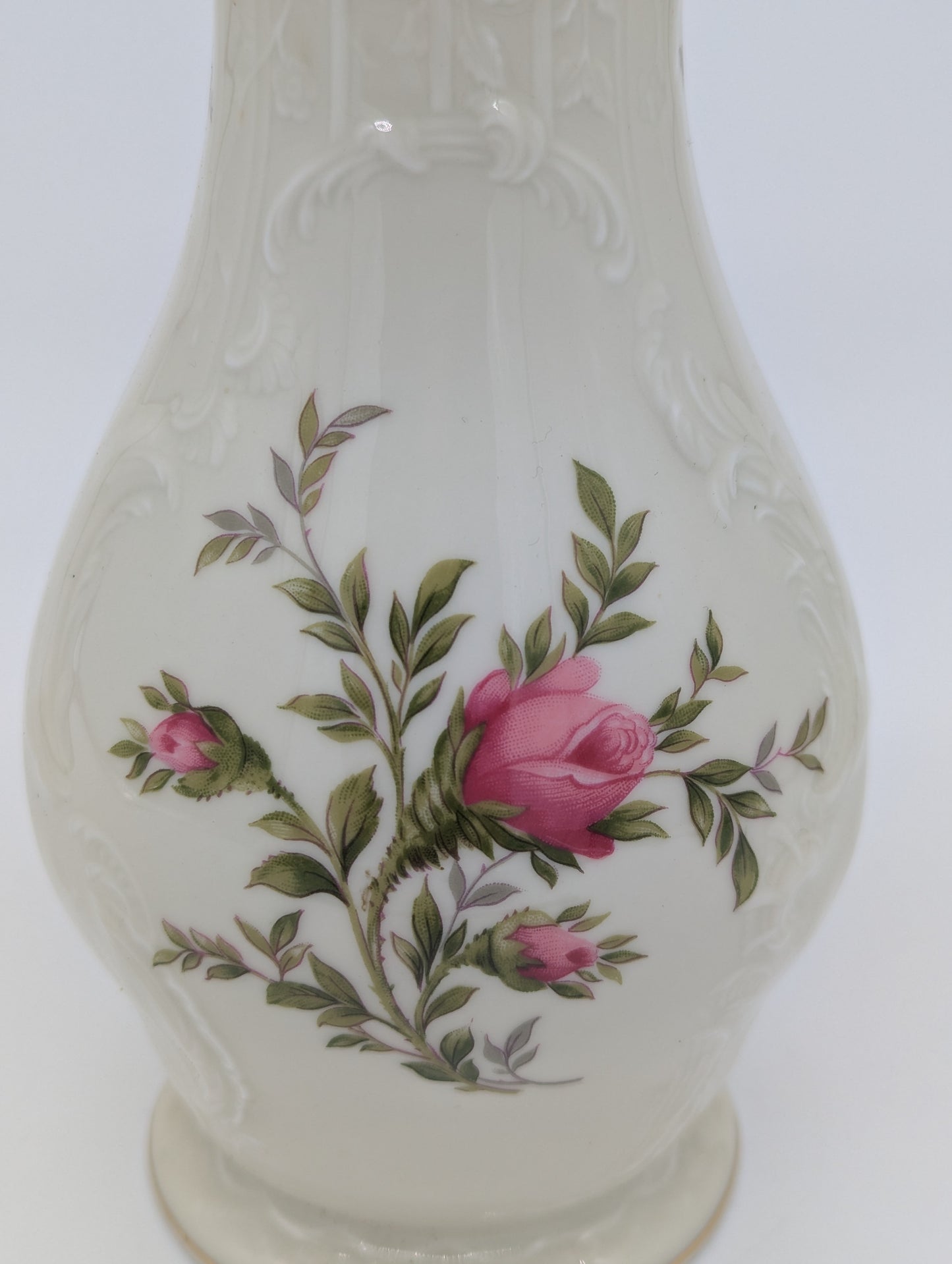 Rosenthal Porzellan Vase Classic Rose Relief Rosen Dekor Goldrand
