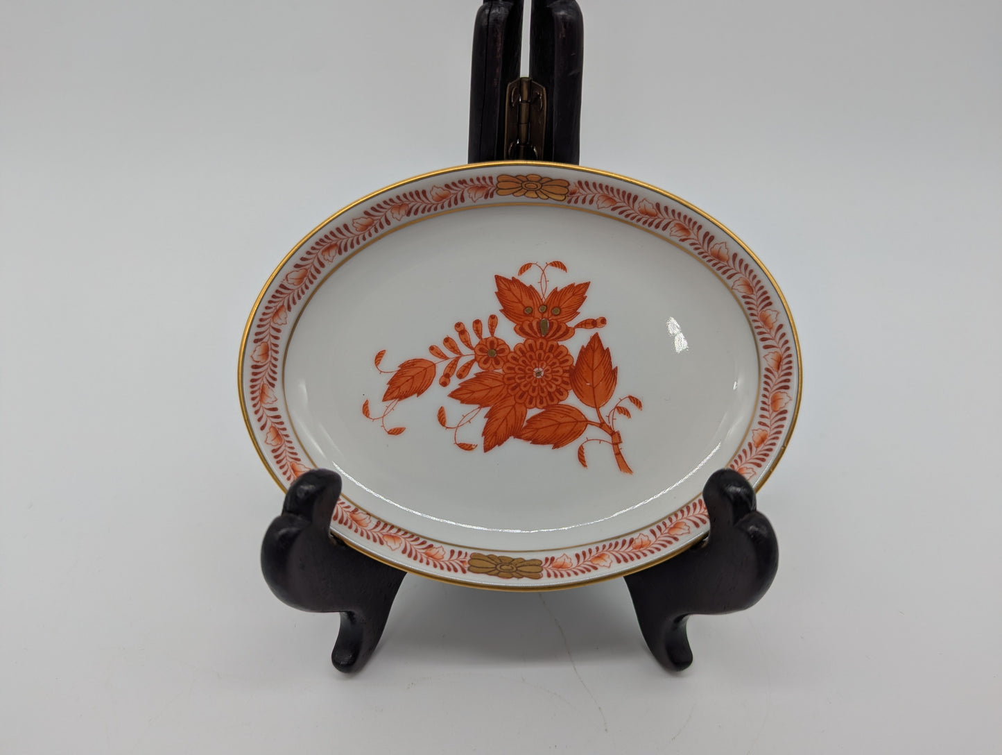 Herend Porzellan Schälchen Apponyi Grün Orange Handbemalt Goldrand Set