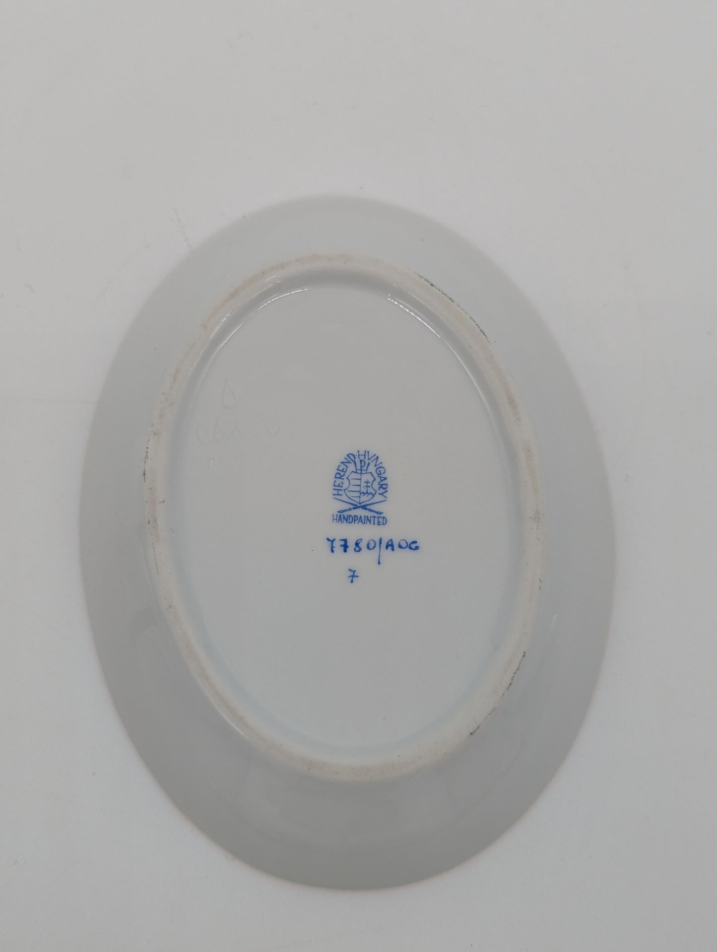 Herend Porzellan Schälchen Apponyi Grün Orange Handbemalt Goldrand Set