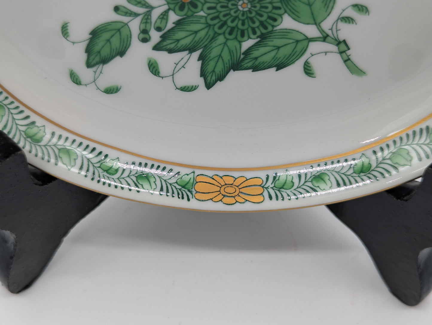 Herend Porzellan Schälchen Apponyi Grün Orange Handbemalt Goldrand Set