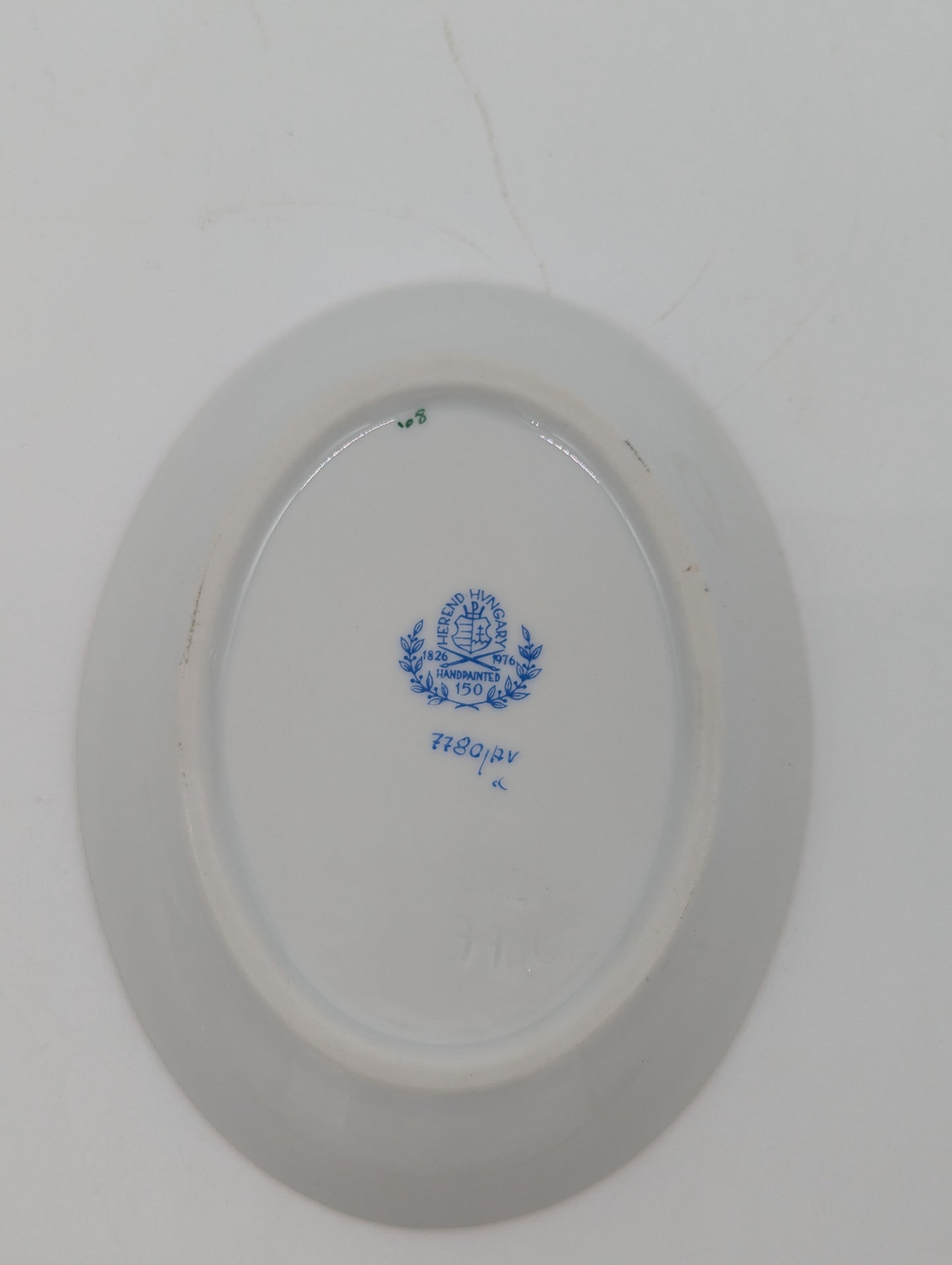 Herend Porzellan Schälchen Apponyi Grün Orange Handbemalt Goldrand Set