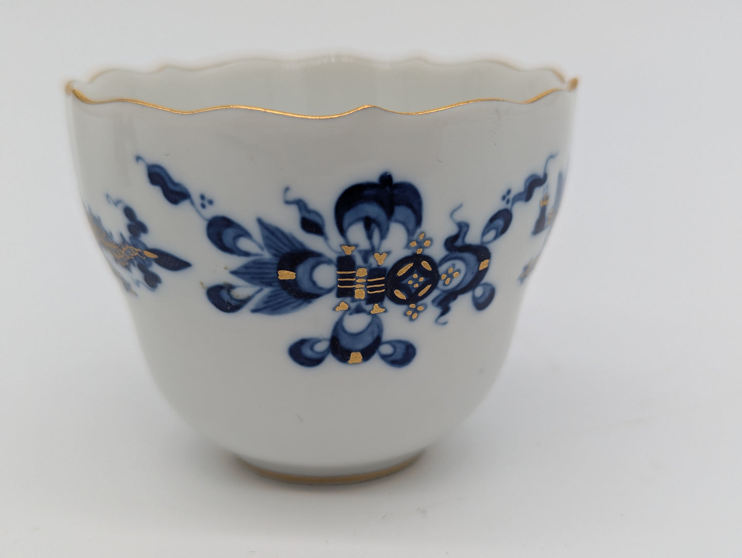 Meissen Porzellan Mokkaset Reicher Drache Blau Gold Tasse Untertasse