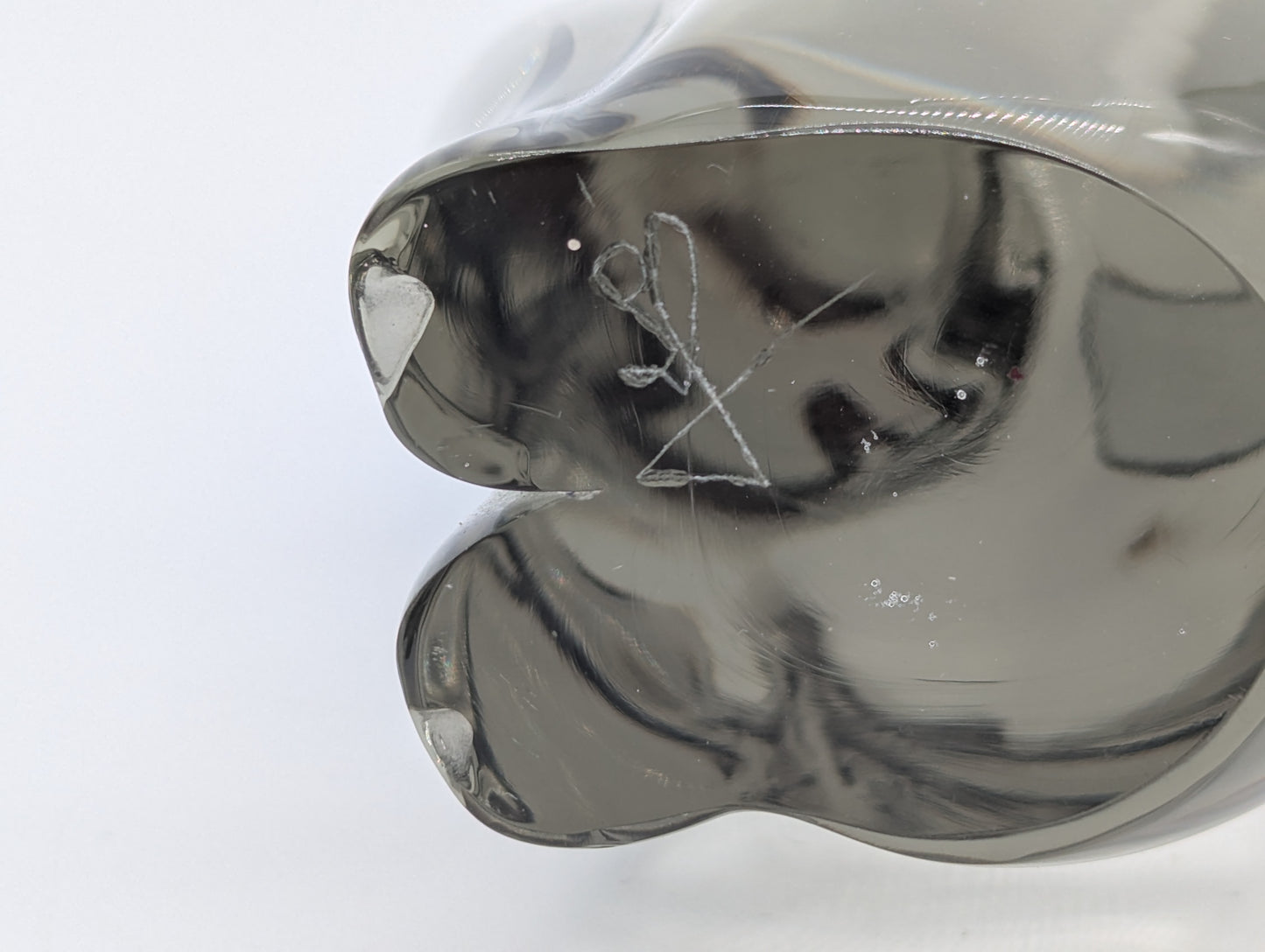 Livio Seguso Murano Glasfigur Katze Rauchglas signiert Italien Designglas