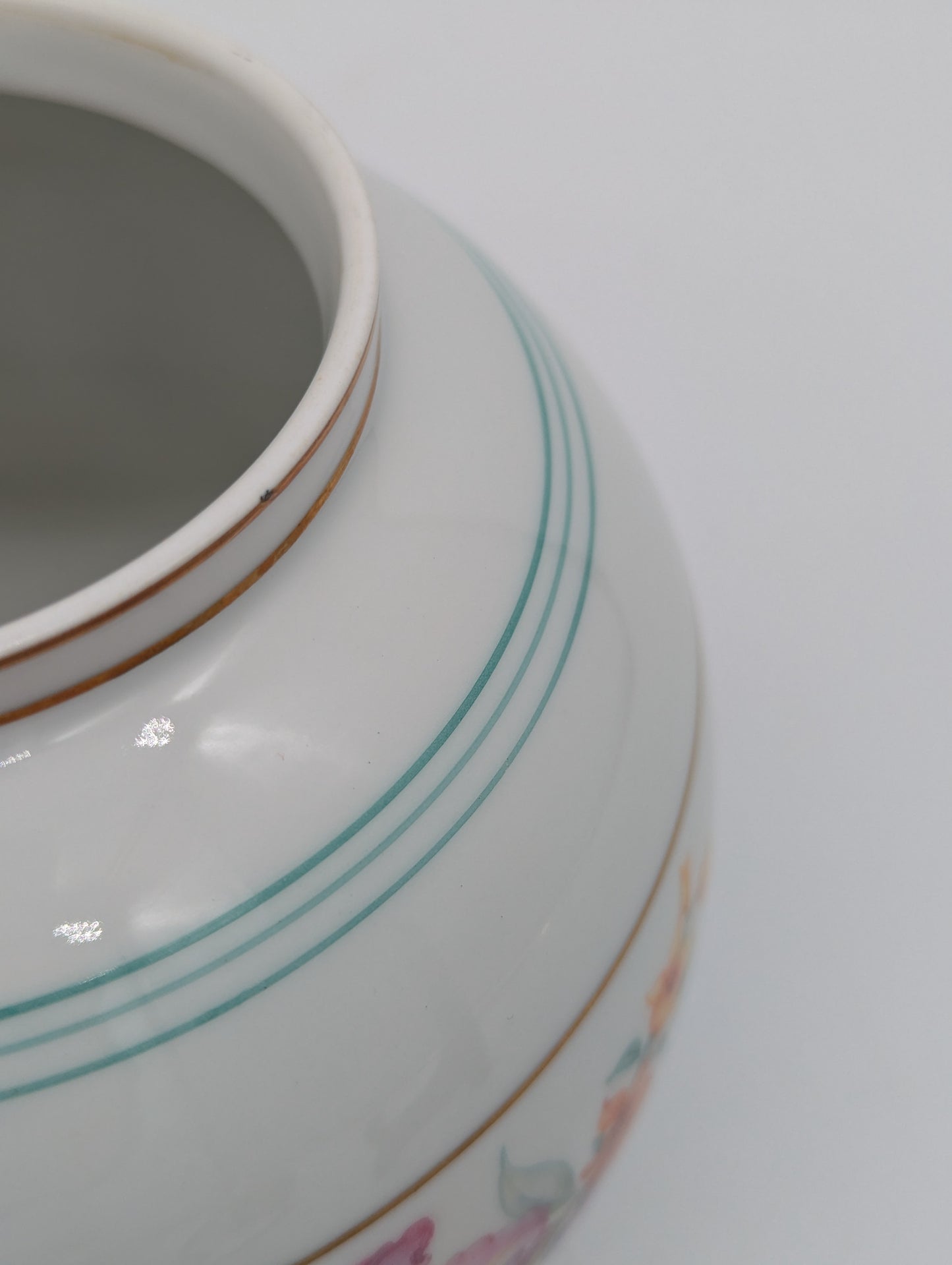 Arzberg Porzellan Dose mit Deckel Blumendekor handbemalt vergoldet