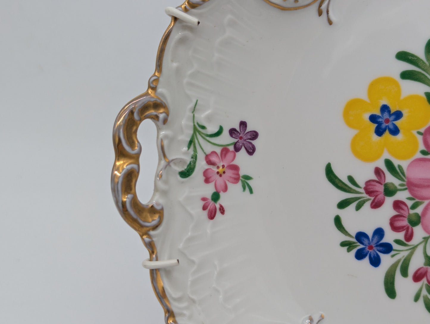 Rosenthal Molière Wandteller Blumendekor Durchbruch vergoldet