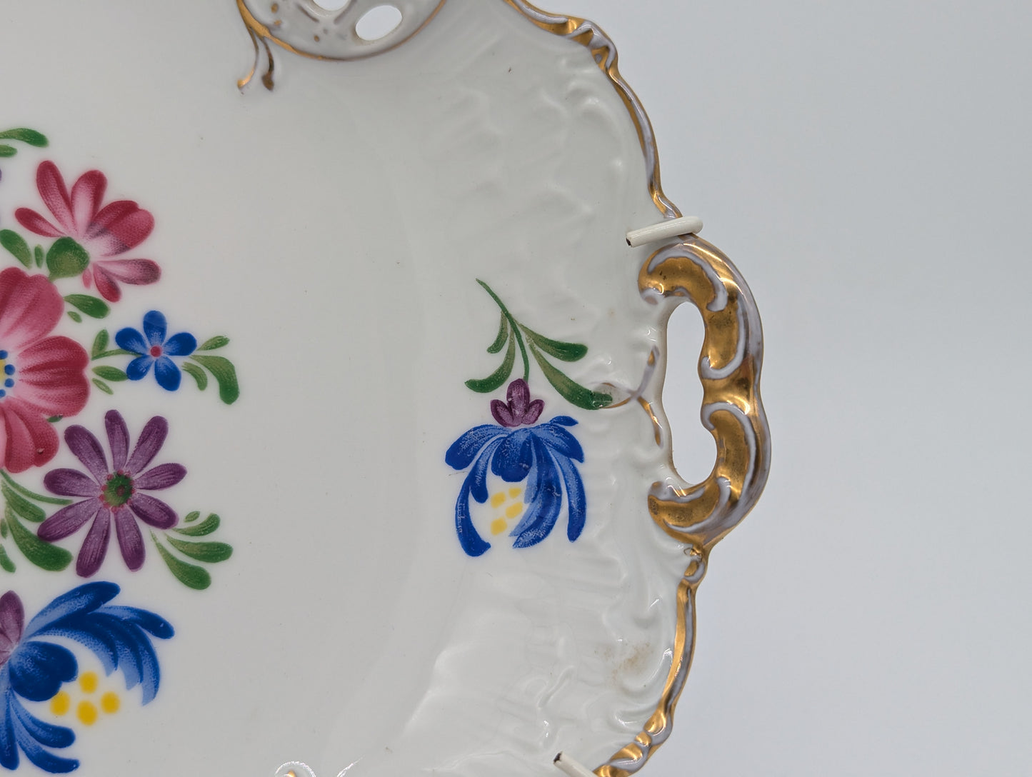 Rosenthal Molière Wandteller Blumendekor Durchbruch vergoldet