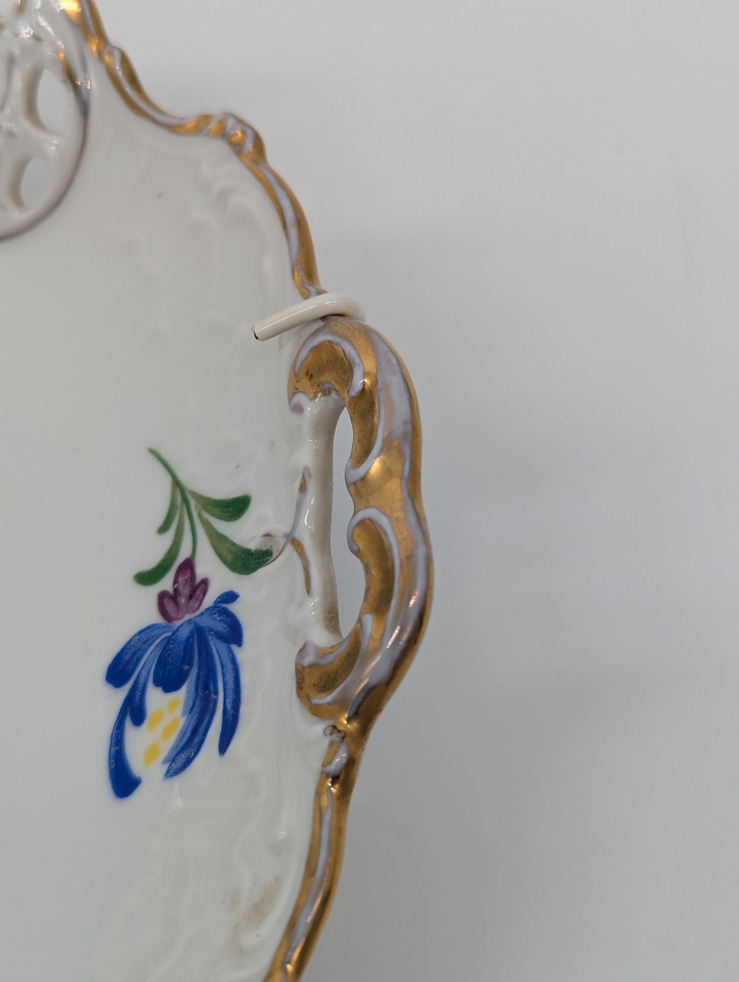 Rosenthal Molière Wandteller Blumendekor Durchbruch vergoldet