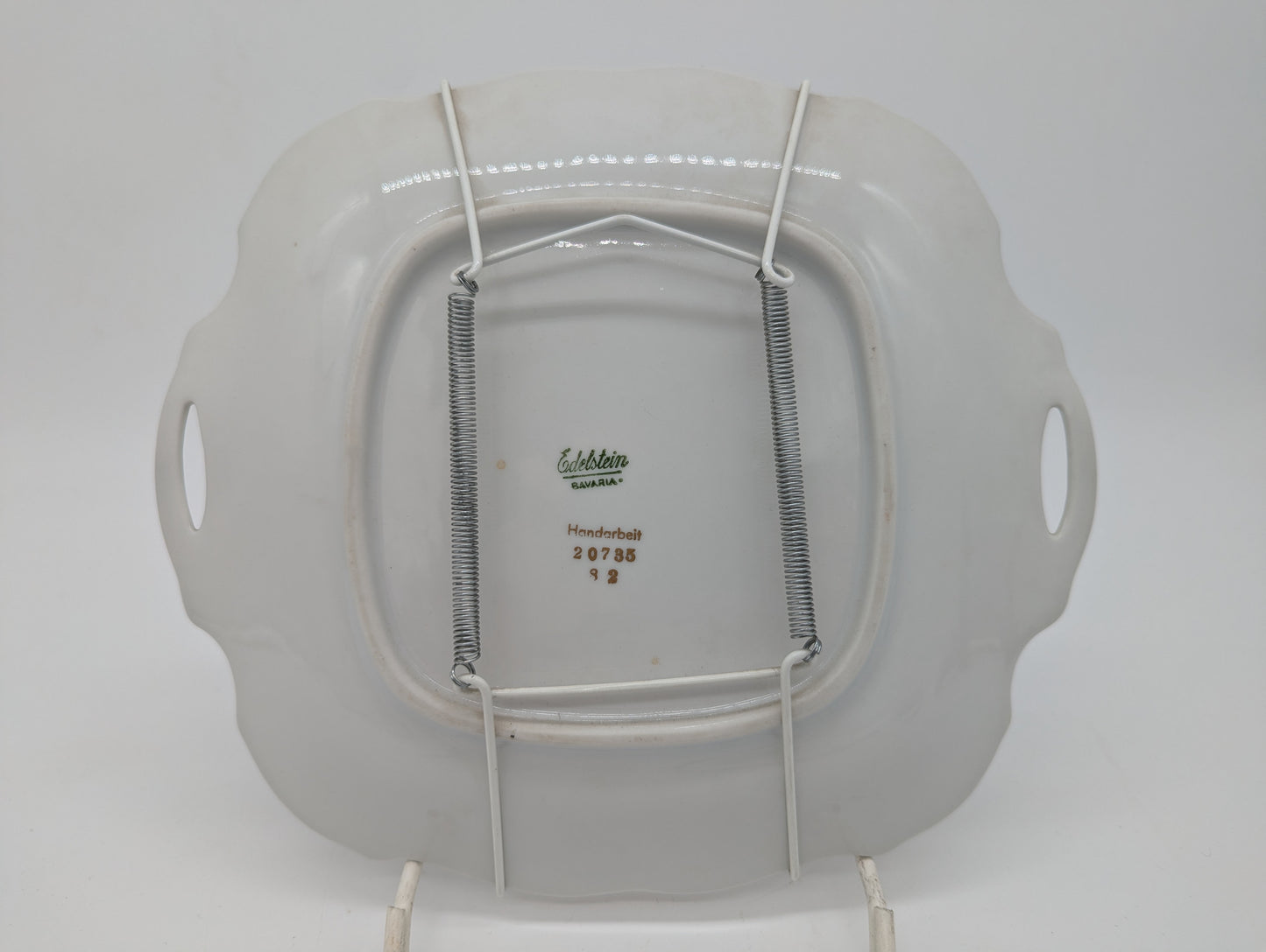 Edelstein Bavaria Porzellan Wandteller Handarbeit Blumendekor vergoldet