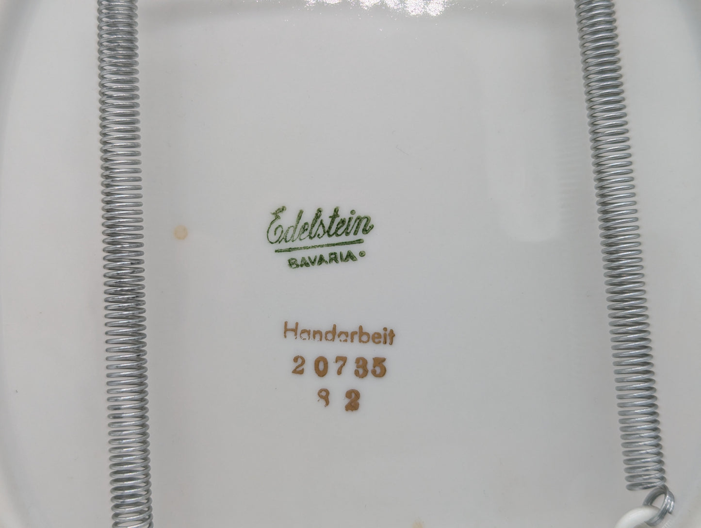 Edelstein Bavaria Porzellan Wandteller Handarbeit Blumendekor vergoldet