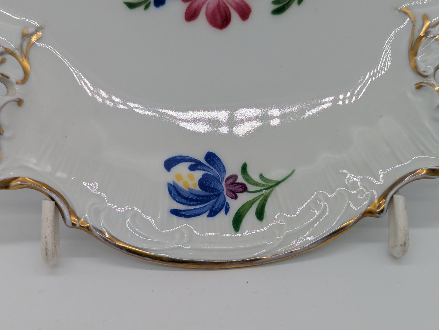 Rosenthal Molière Wandteller Blumendekor Durchbruch vergoldet