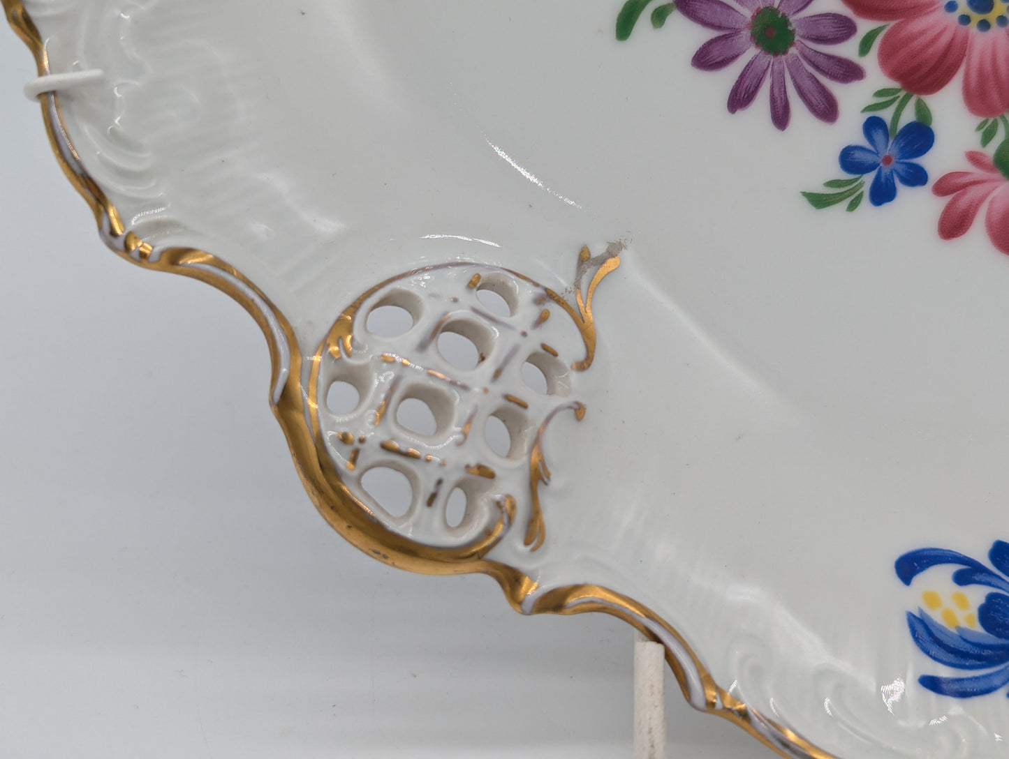 Rosenthal Molière Wandteller Blumendekor Durchbruch vergoldet