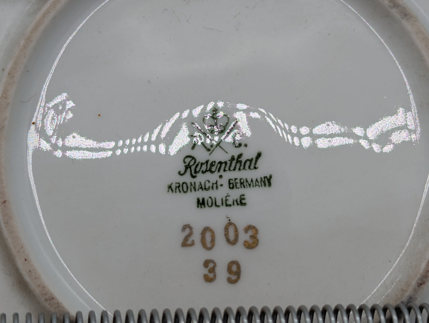 Rosenthal Molière Wandteller Blumendekor Durchbruch vergoldet