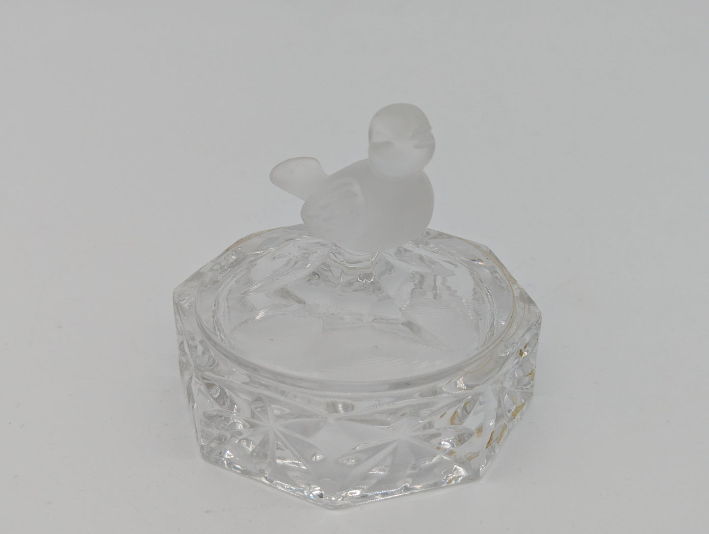 Hofbauer Glasfigur Vogel im Käfig Kristallglas Handarbeit Dekoration