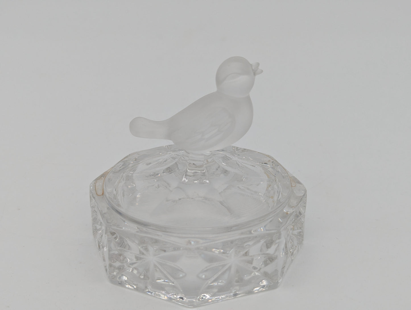 Hofbauer Glasfigur Vogel im Käfig Kristallglas Handarbeit Dekoration