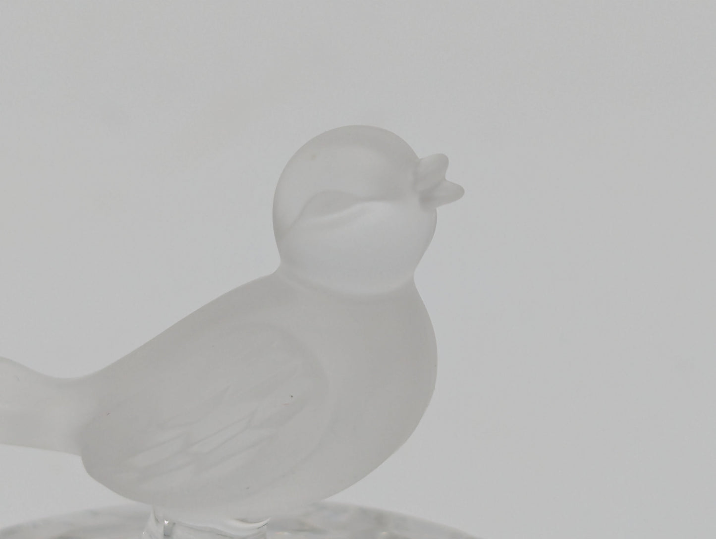 Hofbauer Glasfigur Vogel im Käfig Kristallglas Handarbeit Dekoration