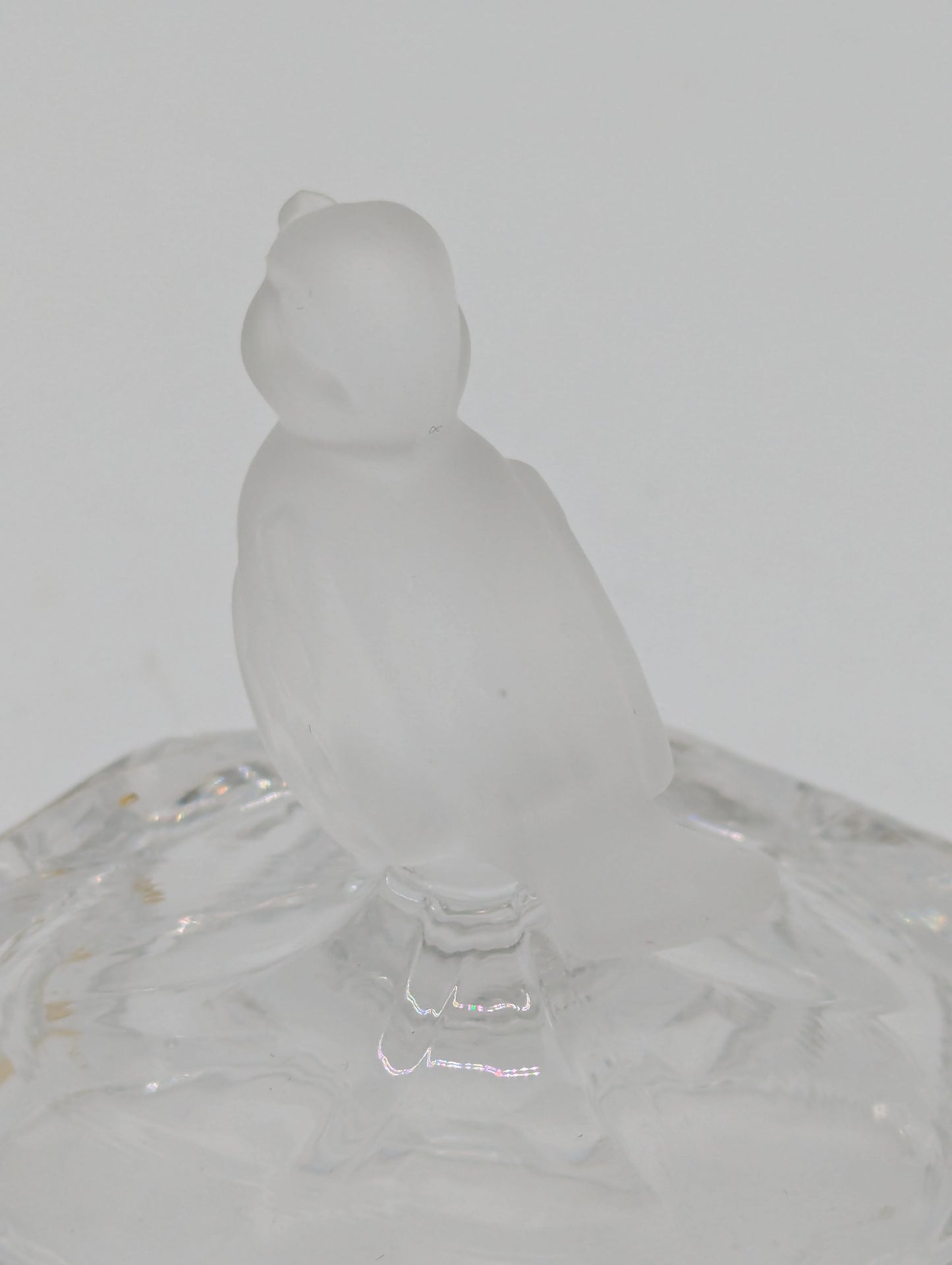 Hofbauer Glasfigur Vogel im Käfig Kristallglas Handarbeit Dekoration