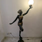 Paar Art Deco Bronze Lampen Tänzerinnen Figuren Lebensgroß