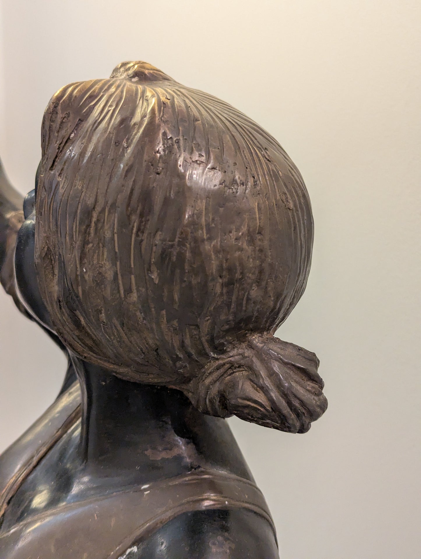 Paar Art Deco Bronze Lampen Tänzerinnen Figuren Lebensgroß