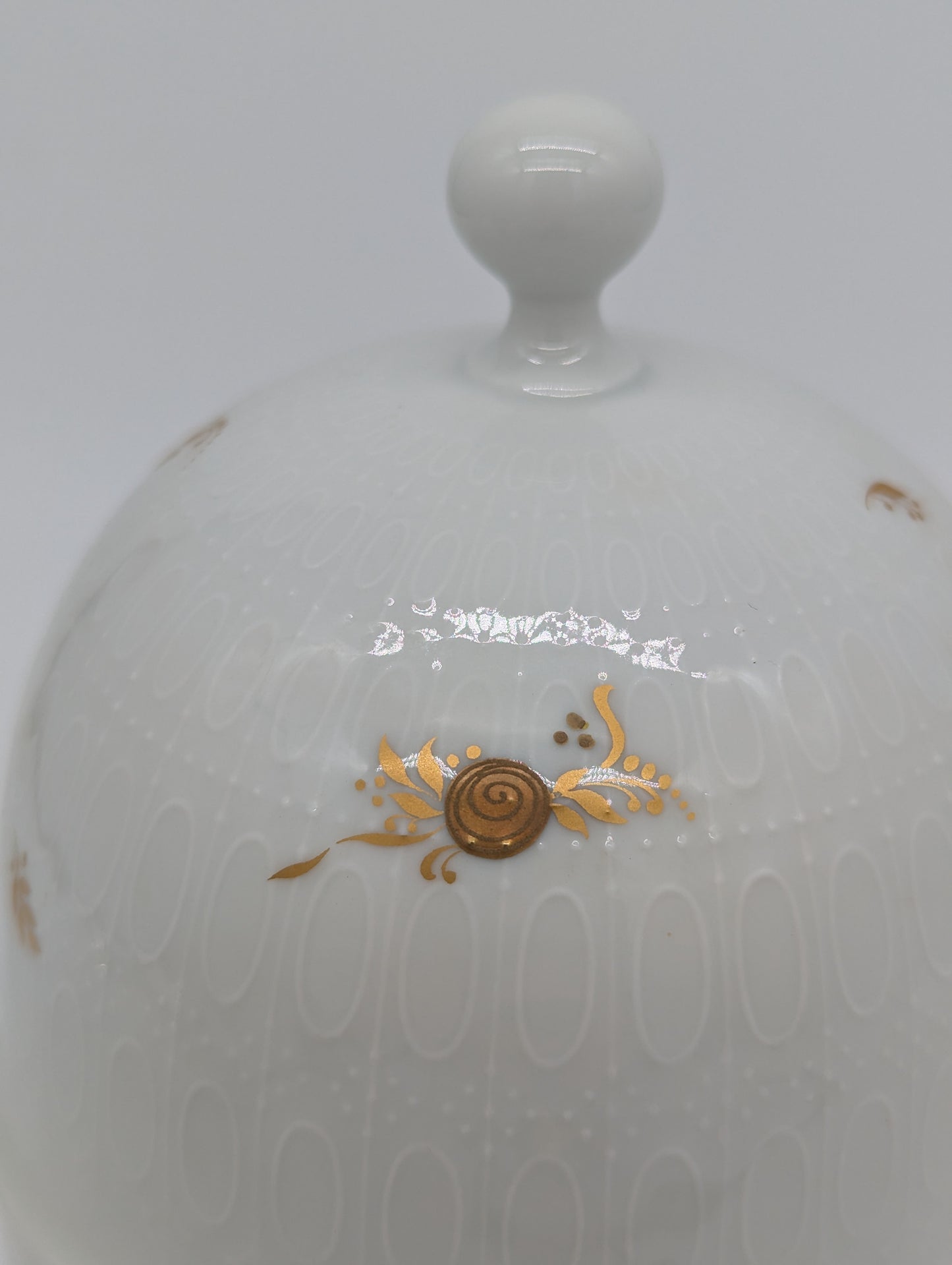 Rosenthal Porzellan Keksdose Weiß Gold Reliefdekor handgemalt