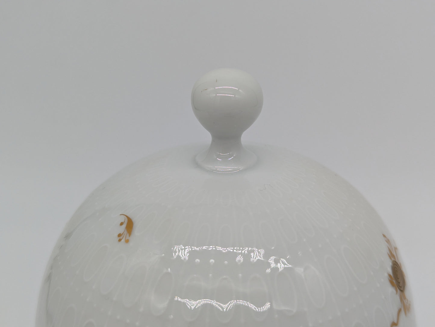 Rosenthal Porzellan Keksdose Weiß Gold Reliefdekor handgemalt