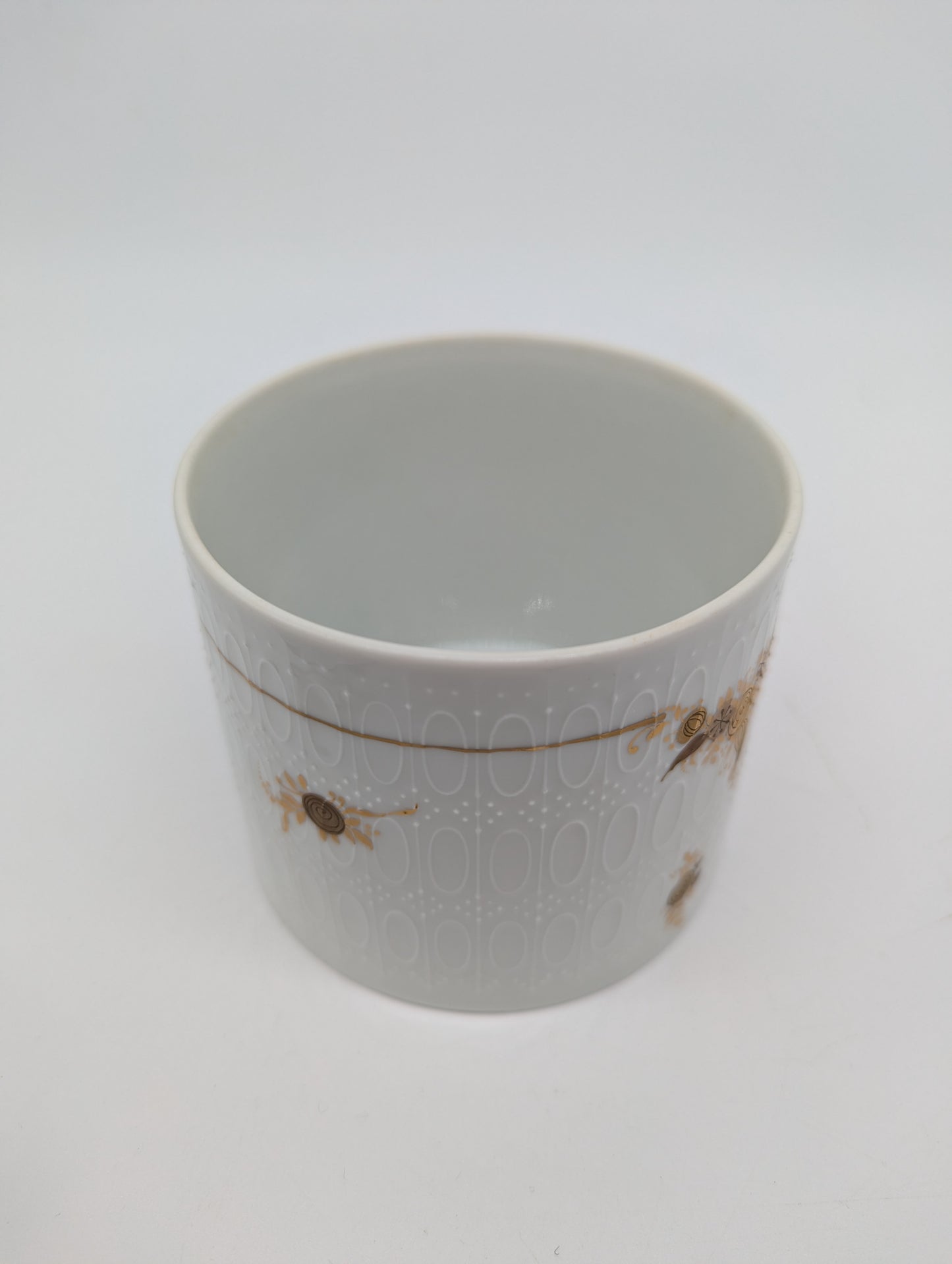 Rosenthal Porzellan Keksdose Weiß Gold Reliefdekor handgemalt