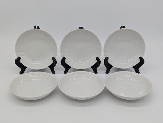 KPM Berlin Schälchen Set Kurland Weiß Reliefdekor 6 Stück