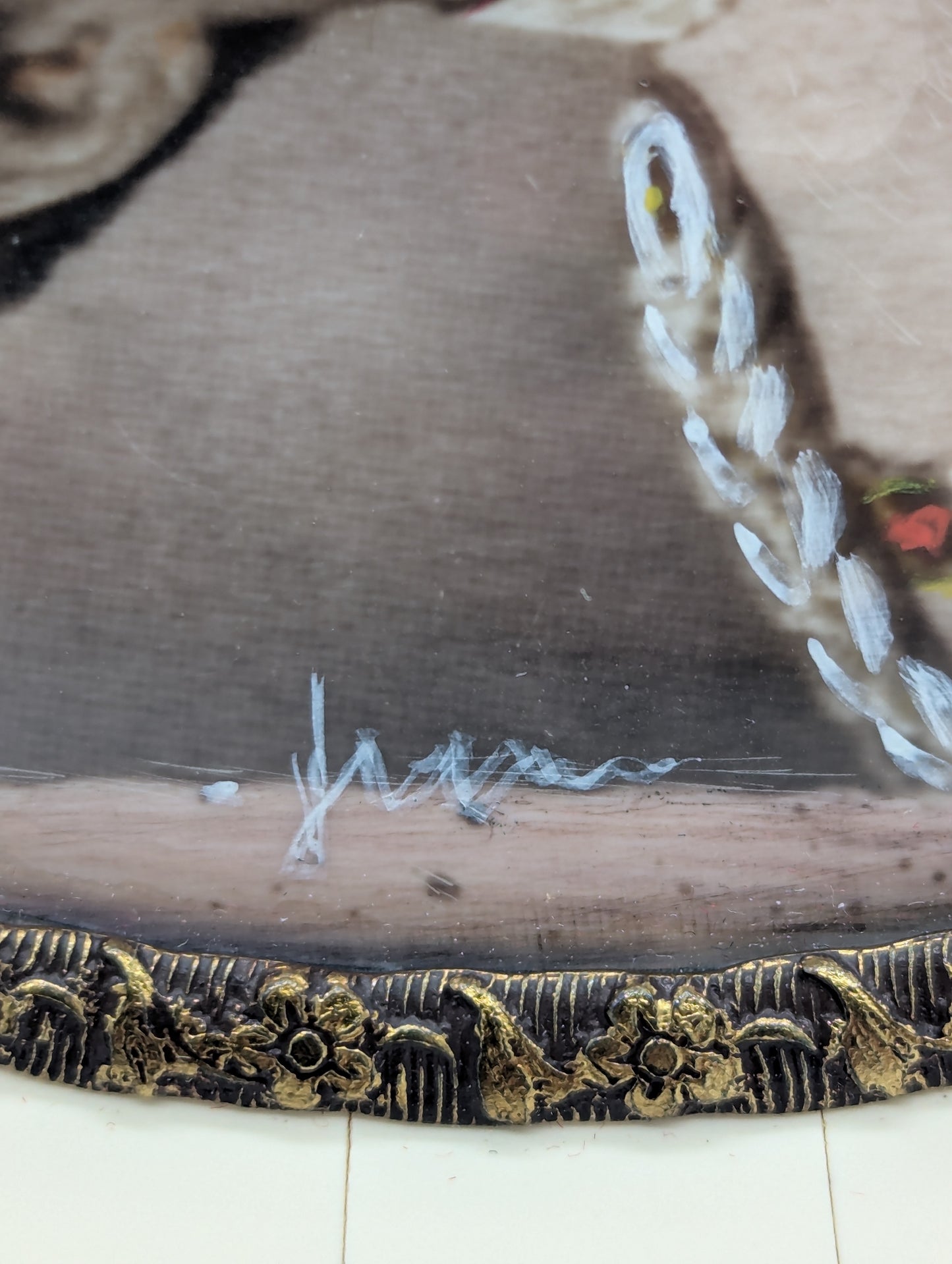 Lupenmalerei Miniaturporträt König Ludwig II. von Bayern im Zierrahmen