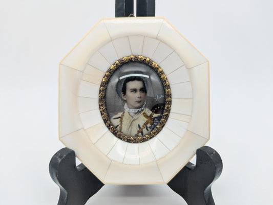 Lupenmalerei Porträt König Ludwig II. von Bayern nach J. Stieler