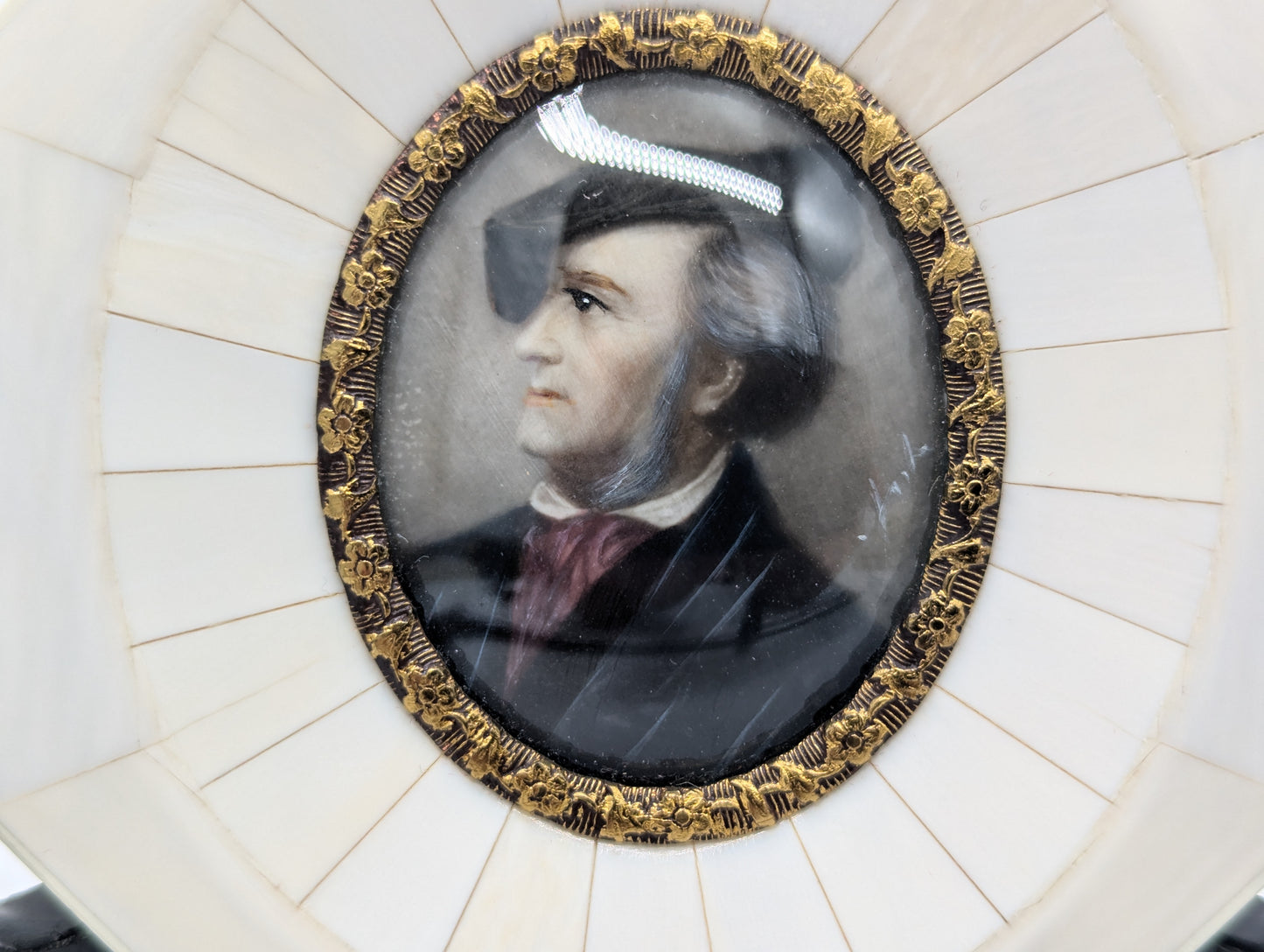 Lupenmalerei Richard Wagner nach Joseph Stieler Miniaturmalerei