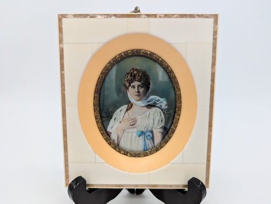 Lupenmalerei Miniaturmalerei Porträt einer Dame nach Lotzmann Klassische Kunst