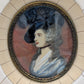 Lupenmalerei Miniaturmalerei Porträt einer Dame mit Hut Klassische Kunst signiert