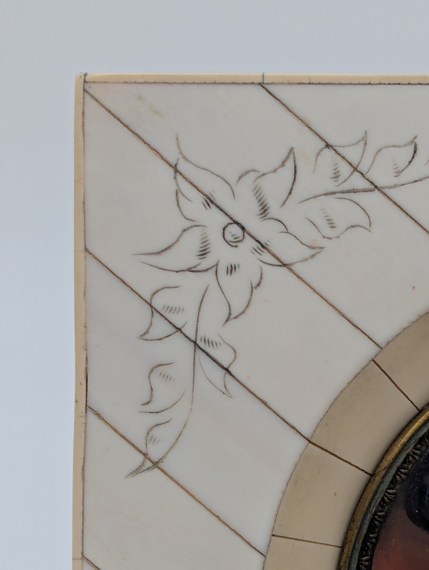 Lupenmalerei Miniaturmalerei Porträt einer Dame mit Hut Klassische Kunst signiert